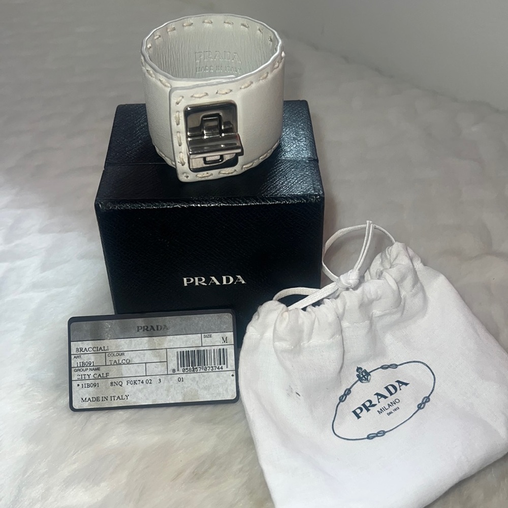 Prada cuff bracelet dust bag box and ID card